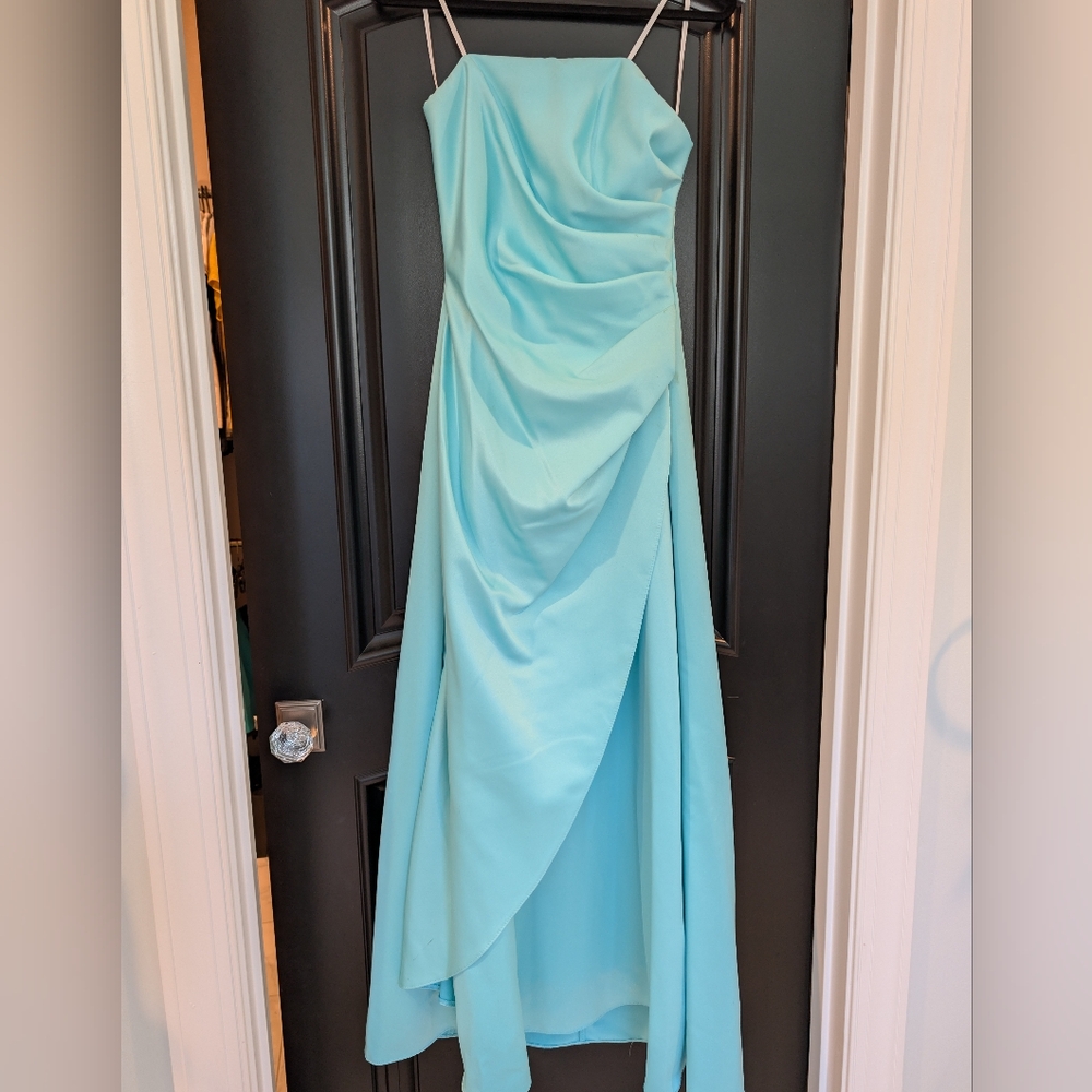 Urban Girl Nites Staplesw Aqua Blue Prom Formal Dress Juniors 7/8